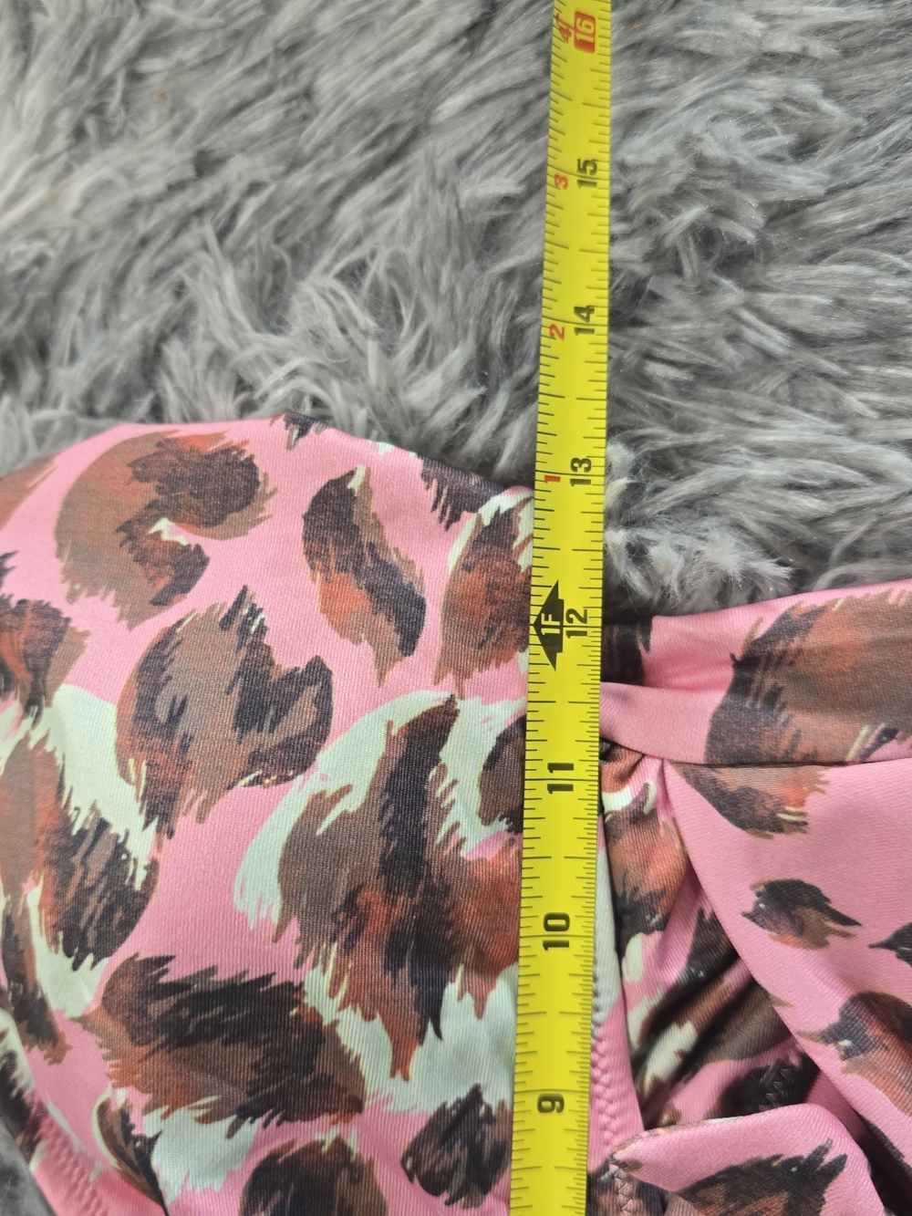 Womens Pink Leopard Print One-Piece Swimsuit, Size 38 - Picture 5 of 11